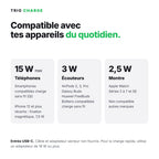 Trio Charge, station de charge sans fil 3 en 1 pliable et magnétique